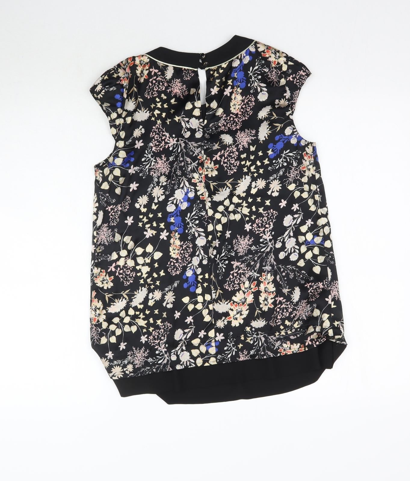 Womens UK Size 10 Dorothy Perkins Black Basic Blouse