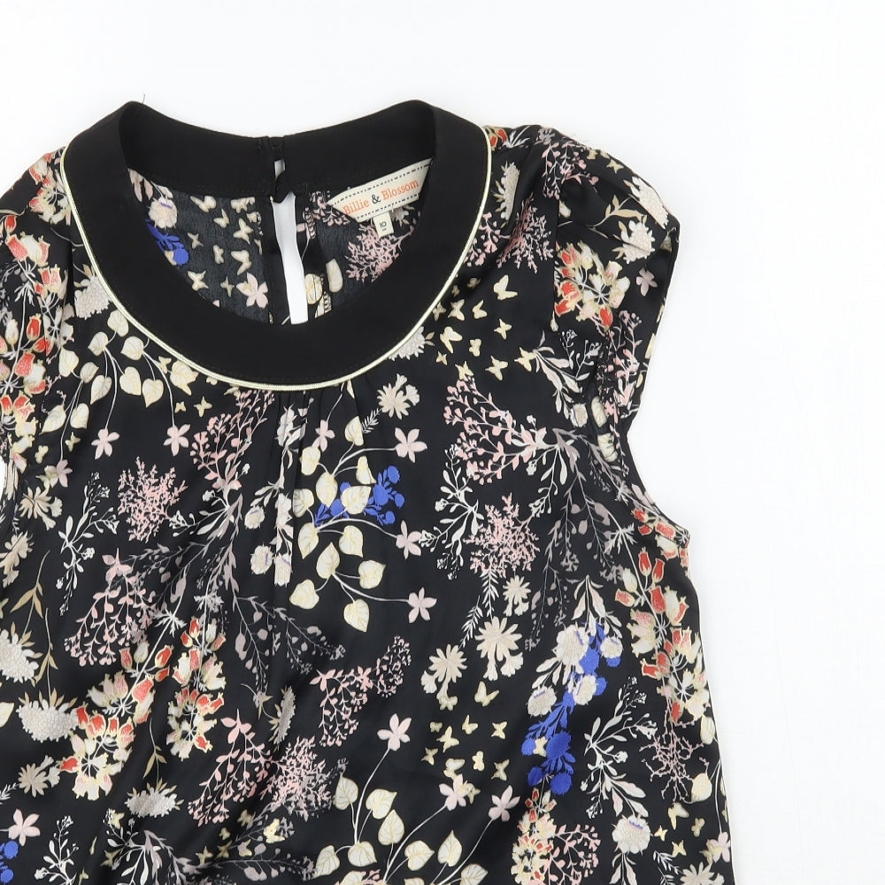 Womens UK Size 10 Dorothy Perkins Black Basic Blouse