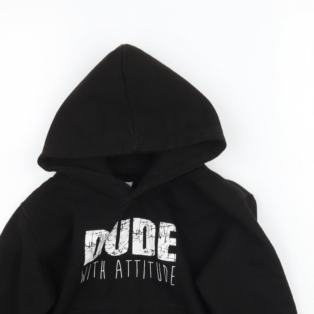 Preworn Boys Black   Pullover Hoodie Size S  - Dude with attitude
