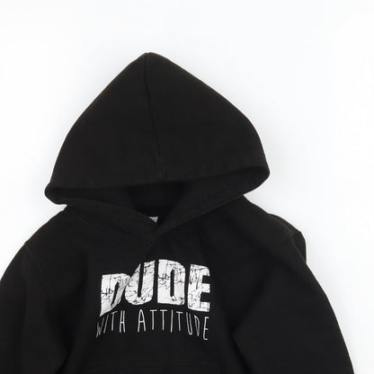 Preworn Boys Black   Pullover Hoodie Size S  - Dude with attitude