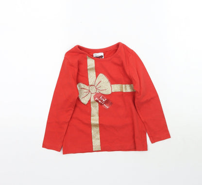 George Baby Red   Basic T-Shirt Size 18-24 Months  - Christmas present