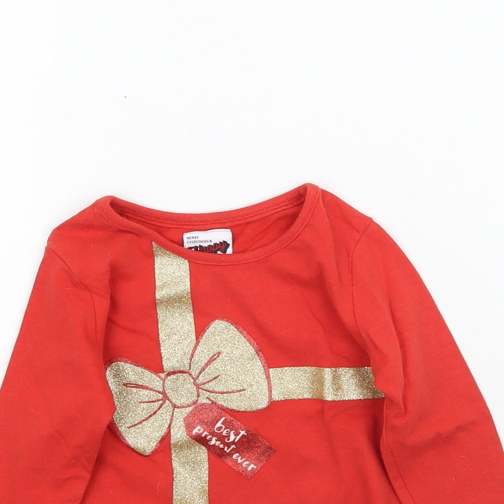 George Baby Red   Basic T-Shirt Size 18-24 Months  - Christmas present