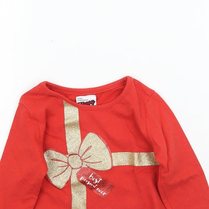 George Baby Red   Basic T-Shirt Size 18-24 Months  - Christmas present