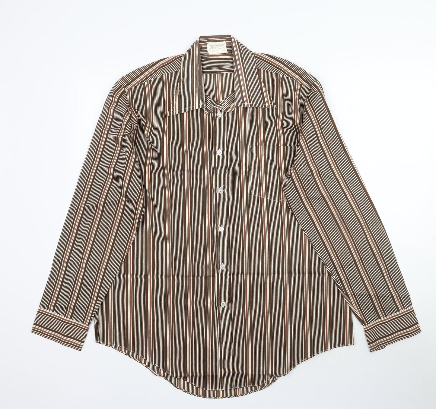 Mens UK Size 16.5 Preworn Blue  Button-Up Long Sleeve Casual Shirt