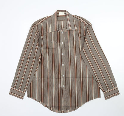 Mens UK Size 16.5 Preworn Blue  Button-Up Long Sleeve Casual Shirt