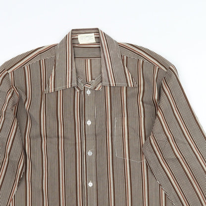 Mens UK Size 16.5 Preworn Blue  Button-Up Long Sleeve Casual Shirt
