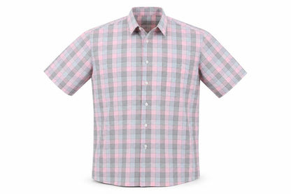 Mens UK Size M Santana Pink  Button-Up Short Sleeve Casual Shirt