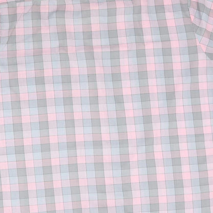 Santana Mens Pink Plaid   Button-Up Size M
