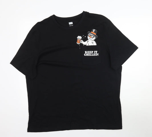 F&F Mens Black    T-Shirt Size 2XL  - Keep it Chilled