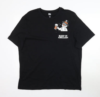 F&F Mens Black    T-Shirt Size 2XL  - Keep it Chilled