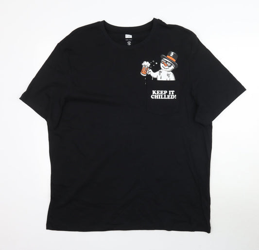 F&F Mens Black    T-Shirt Size 2XL  - Keep it Chilled