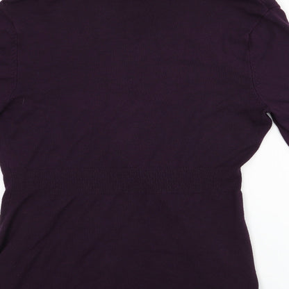 Womens UK Size M M&Co Purple Cardigan Jumper