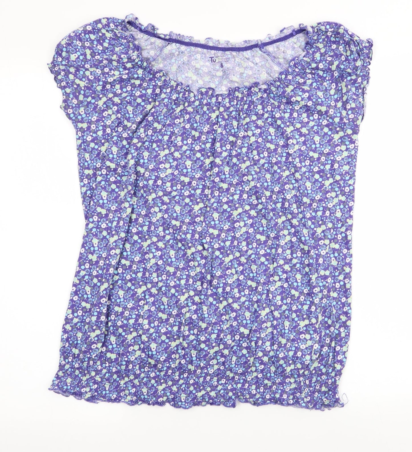 Womens UK Size 8 TU Blue Basic T-Shirt