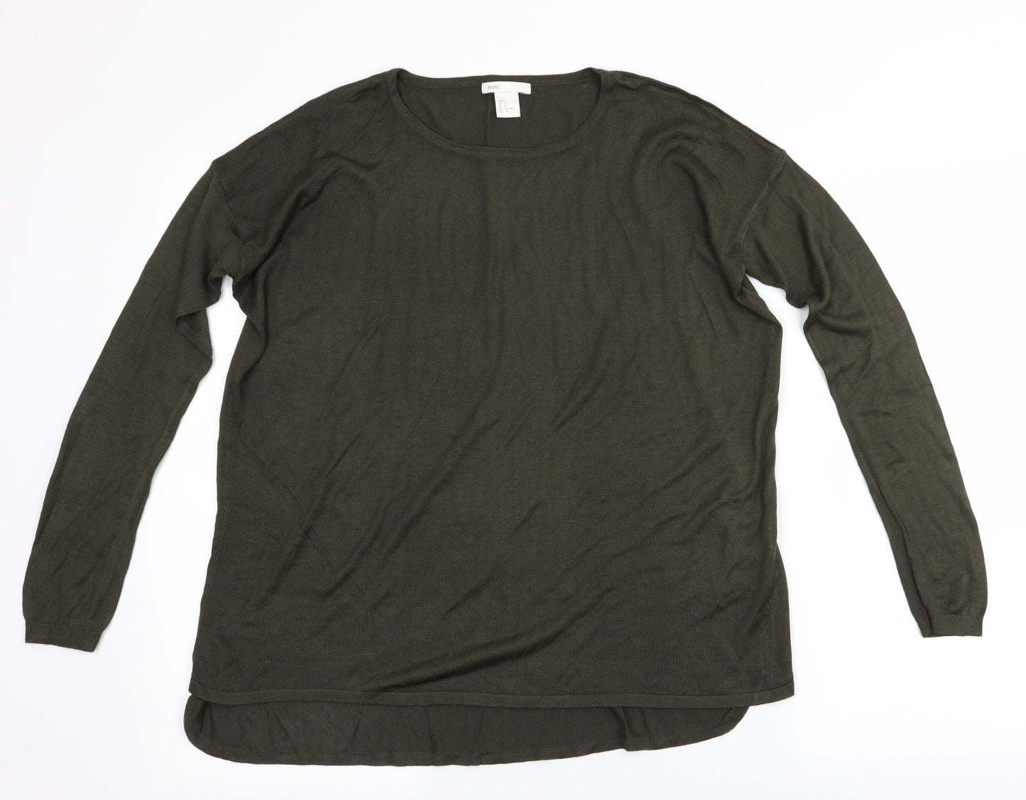 Womens UK Size S H&M Green Basic T-Shirt