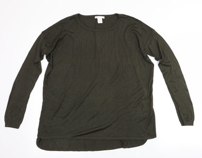 Womens UK Size S H&M Green Basic T-Shirt