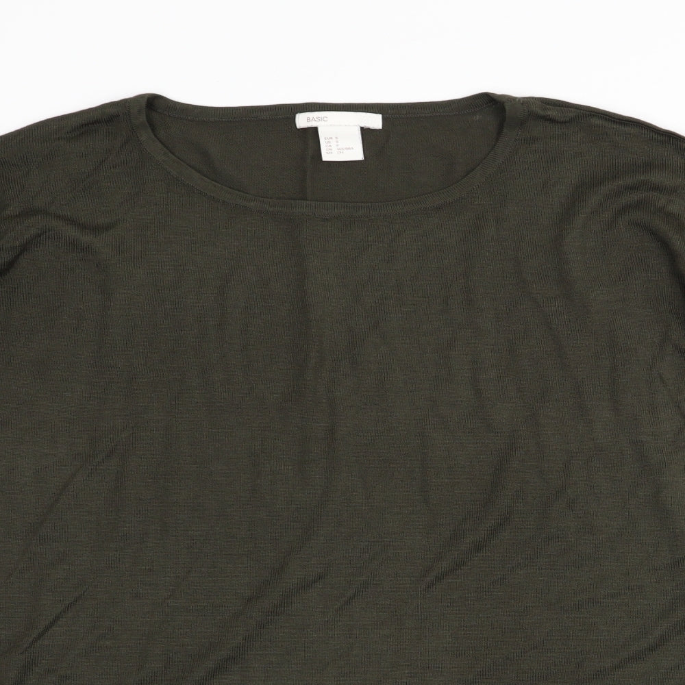 Womens UK Size S H&M Green Basic T-Shirt
