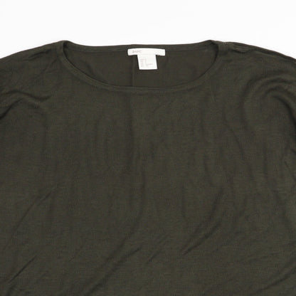 Womens UK Size S H&M Green Basic T-Shirt
