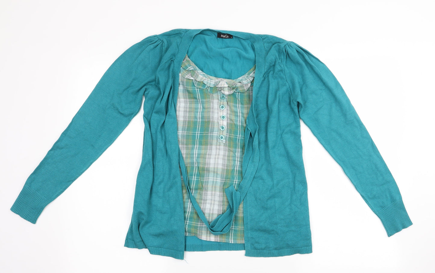 Womens UK Size S M&Co Blue Cardigan Jumper