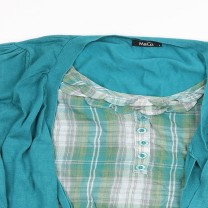 Womens UK Size S M&Co Blue Cardigan Jumper
