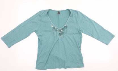 Womens UK Size 12 TU Green Basic T-Shirt