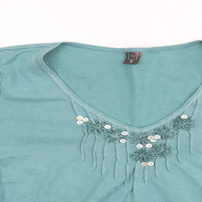 Womens UK Size 12 TU Green Basic T-Shirt