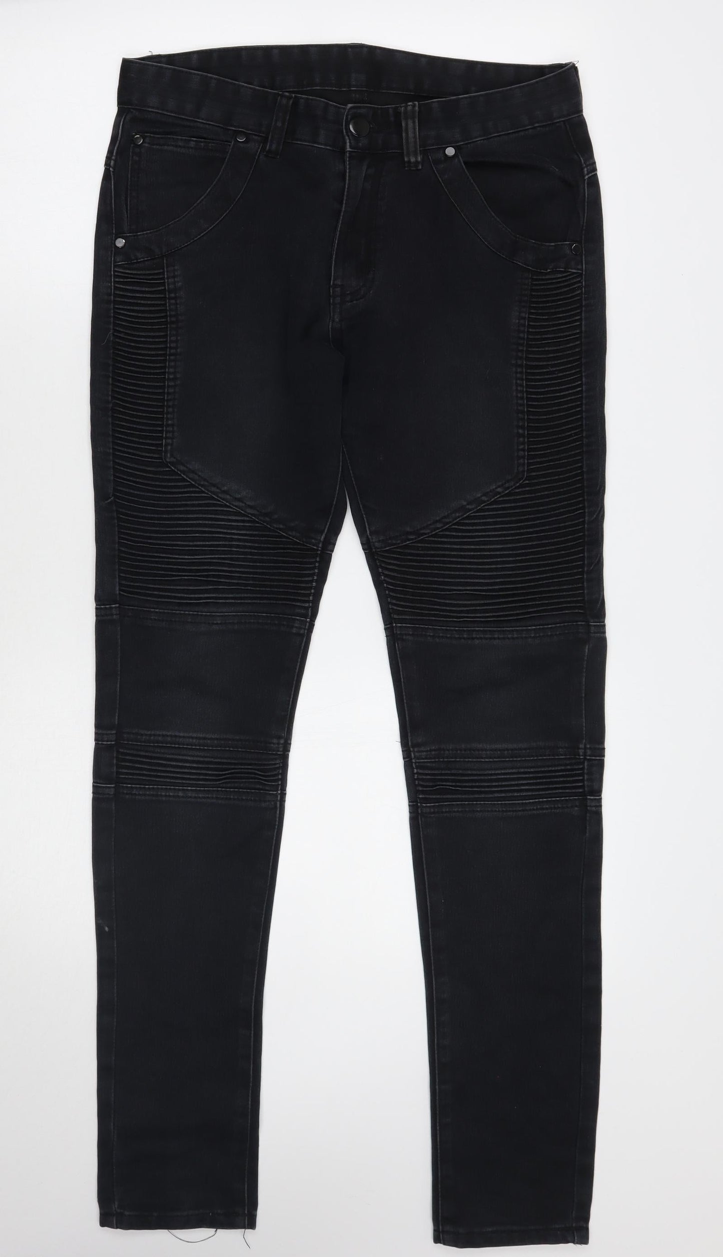 Womens UK Size 28 Preworn Regular Fit Skinny Black Jeans