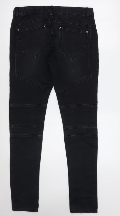 Womens UK Size 28 Preworn Regular Fit Skinny Black Jeans