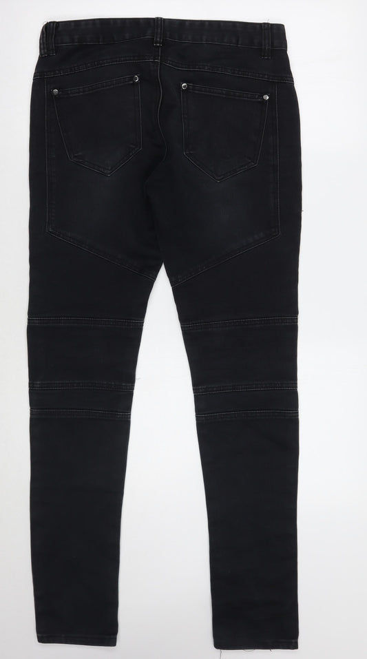 Womens UK Size 28 Preworn Regular Fit Skinny Black Jeans