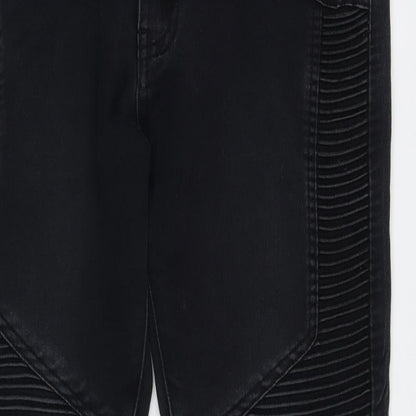 Womens UK Size 28 Preworn Regular Fit Skinny Black Jeans