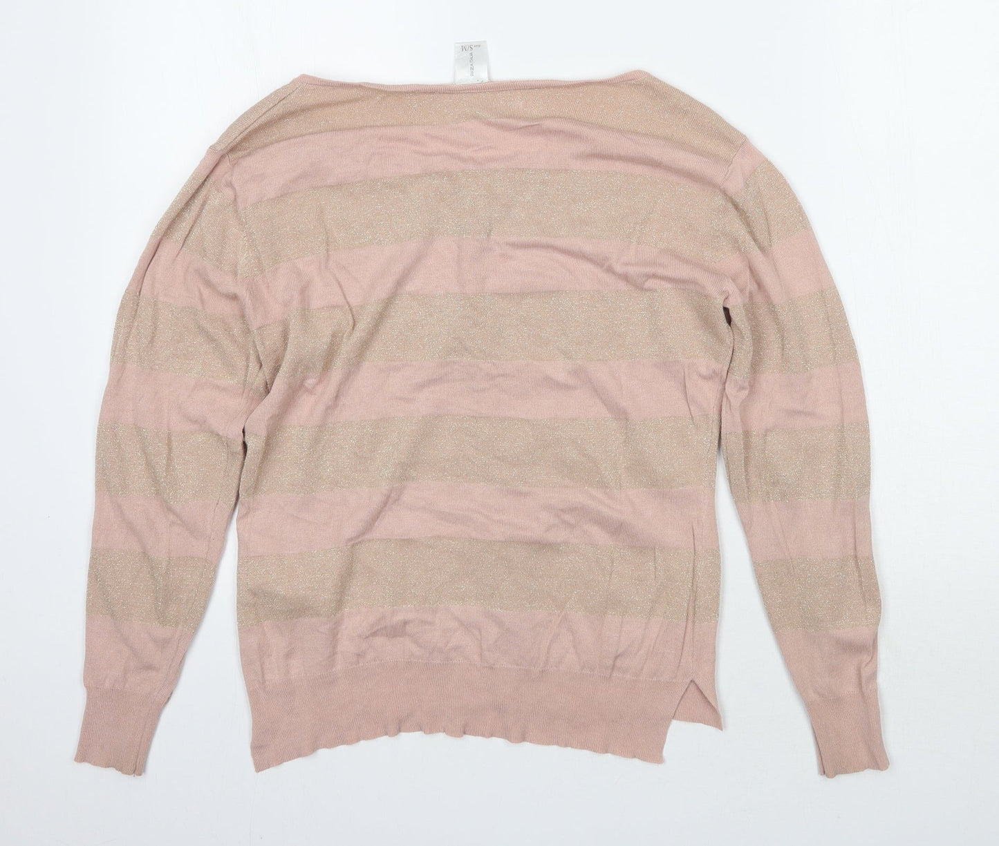 Plaza Italia Womens Pink Striped  Cardigan Jumper Size M