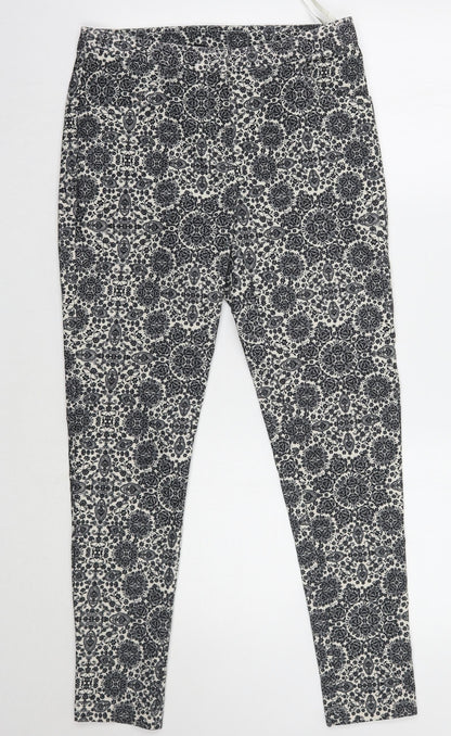 Newlook Womens White Paisley  Trousers  Size 10 L26 in
