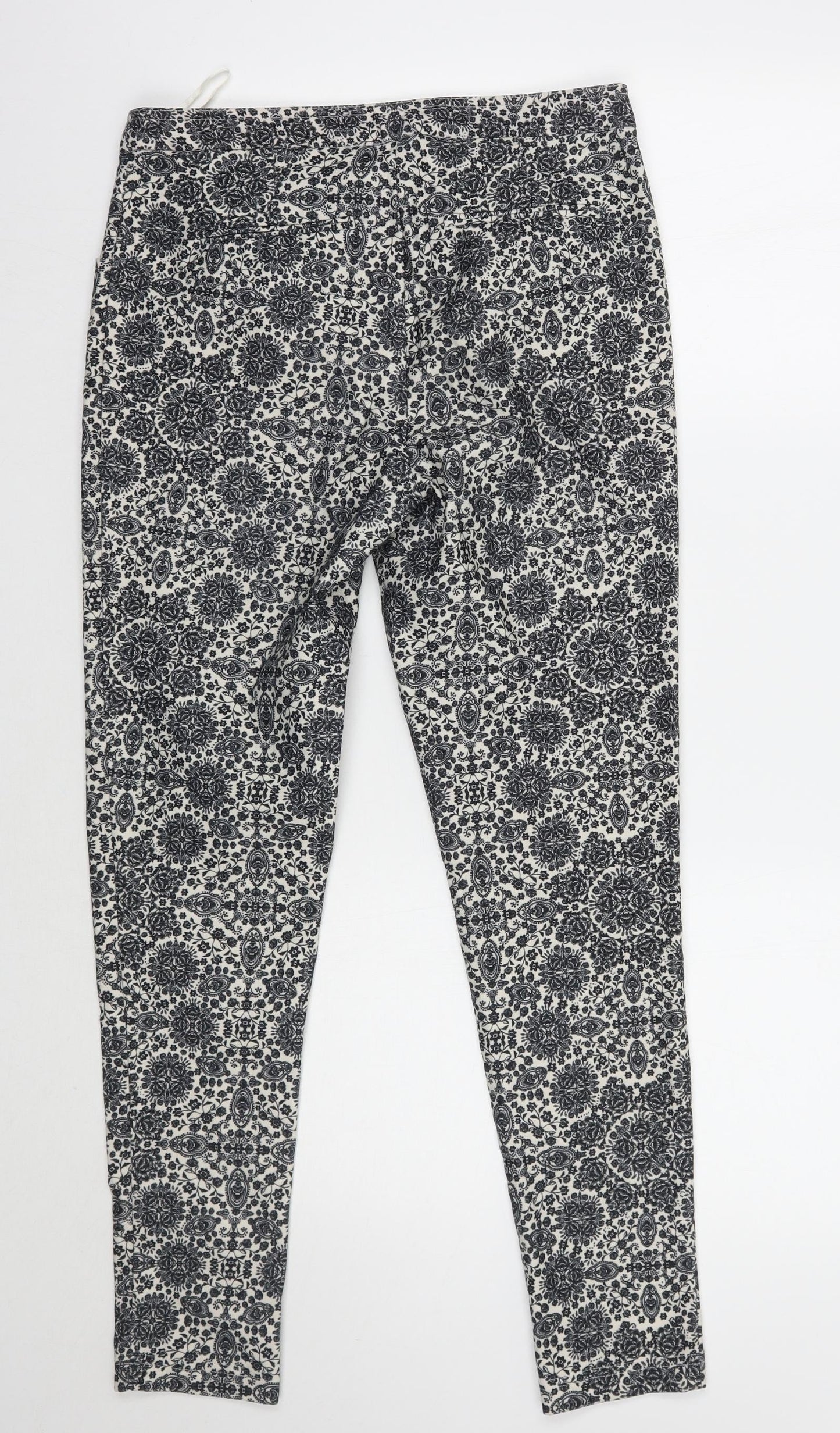 Newlook Womens White Paisley  Trousers  Size 10 L26 in
