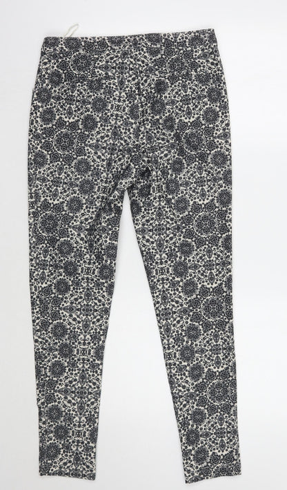 Newlook Womens White Paisley  Trousers  Size 10 L26 in