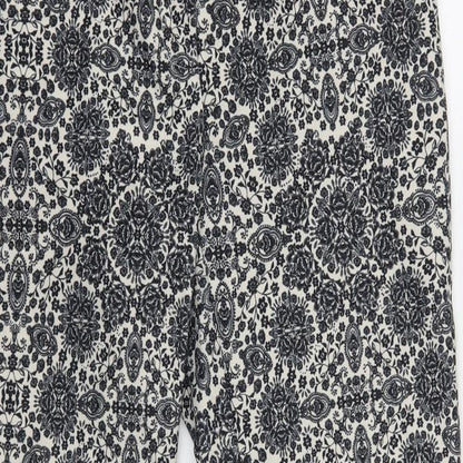 Newlook Womens White Paisley  Trousers  Size 10 L26 in