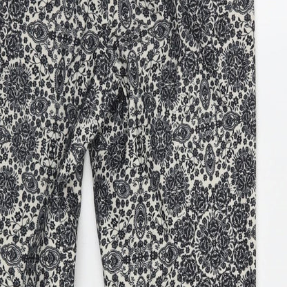 Newlook Womens White Paisley  Trousers  Size 10 L26 in