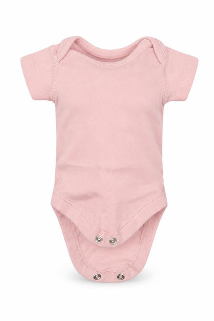 Front view of Marks & Spencer girls’ pink babygrow one-piece size newborn