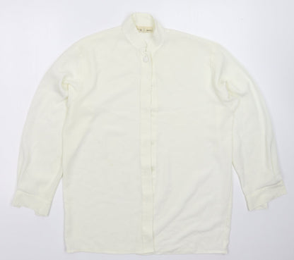 Additional front view of Laura Gribby women’s white basic button-up, size UK 10