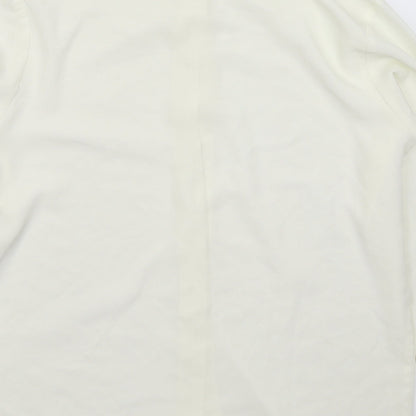 Brand and care label for Laura Gribby women’s white basic button-up, size UK 10