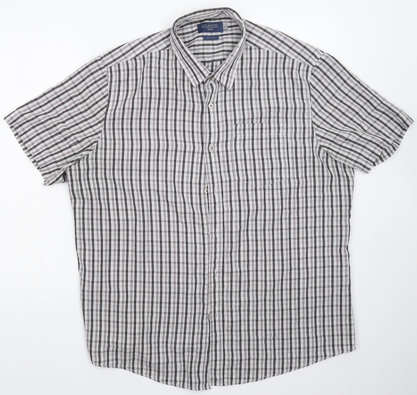 Atlantic Bay Mens Multicoloured Check   Button-Up Size XL