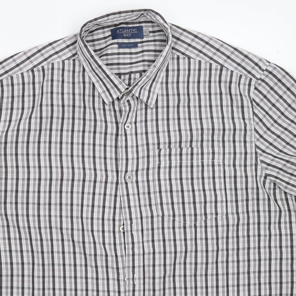 Atlantic Bay Mens Multicoloured Check   Button-Up Size XL