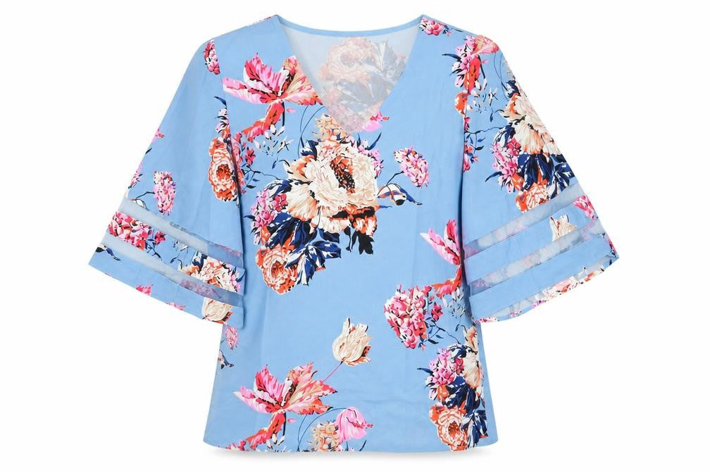 Womens UK Size S Preworn Blue Basic Blouse