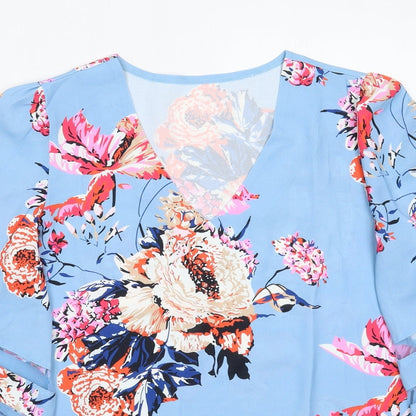 Womens UK Size S Preworn Blue Basic Blouse