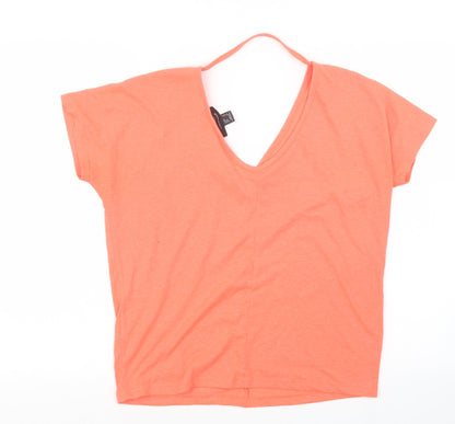 Womens UK Size 8 Atmosphere Orange Basic T-Shirt