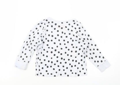 Matalan Girls Black Polka Dot  Basic T-Shirt Size 12-18 Months