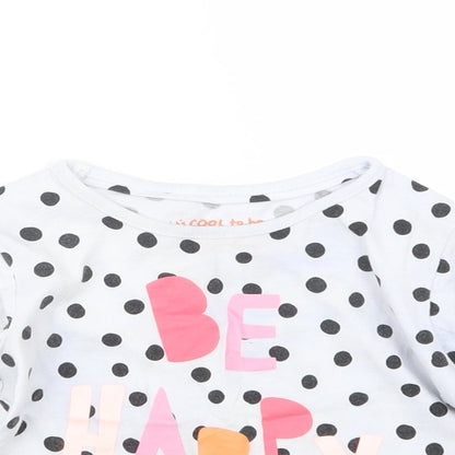 Matalan Girls Black Polka Dot  Basic T-Shirt Size 12-18 Months
