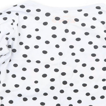 Matalan Girls Black Polka Dot  Basic T-Shirt Size 12-18 Months