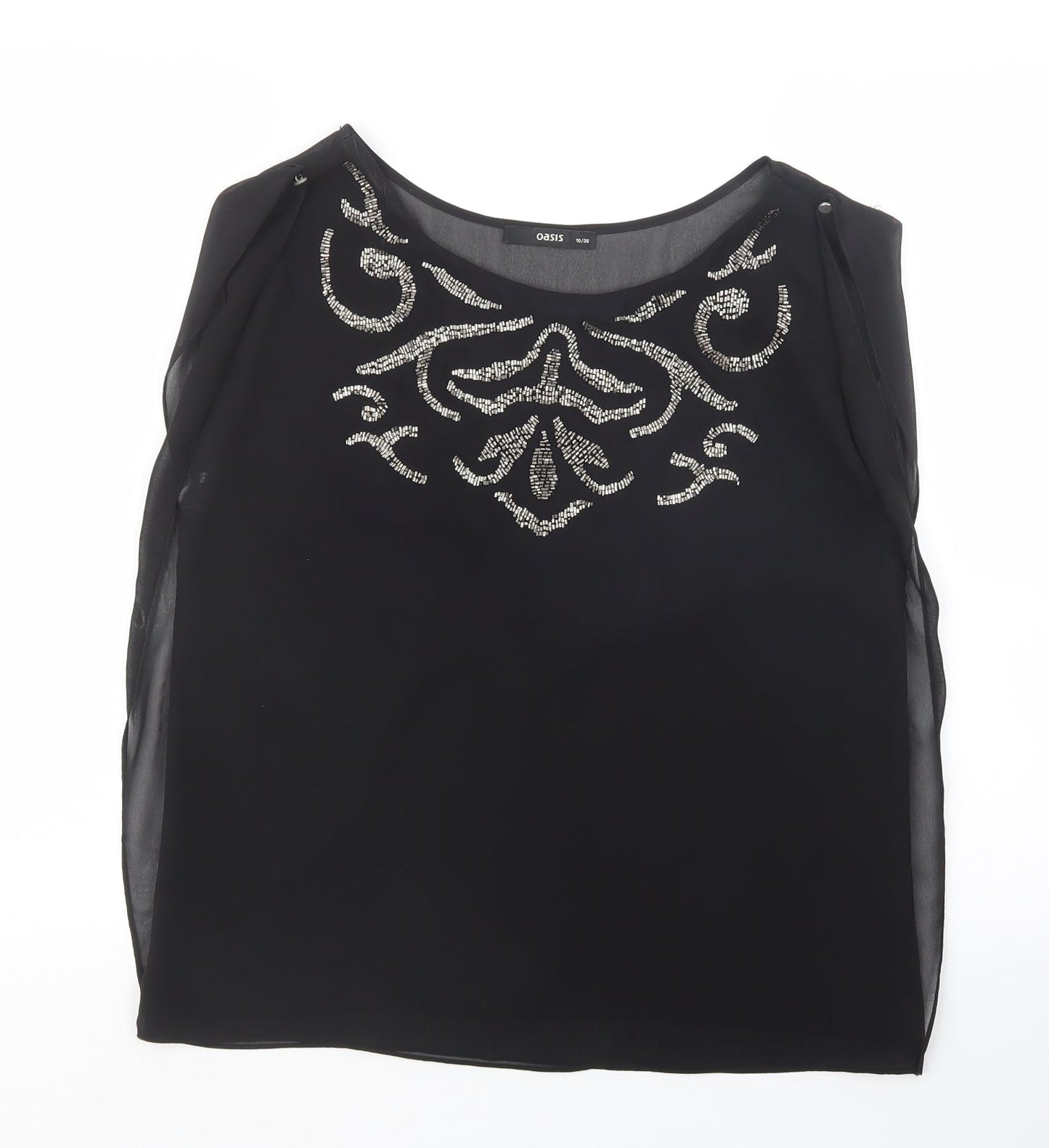 Womens UK Size 10 Oasis Black Basic Blouse