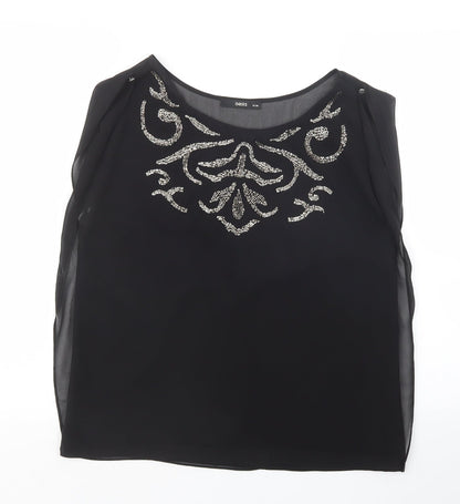 Womens UK Size 10 Oasis Black Basic Blouse