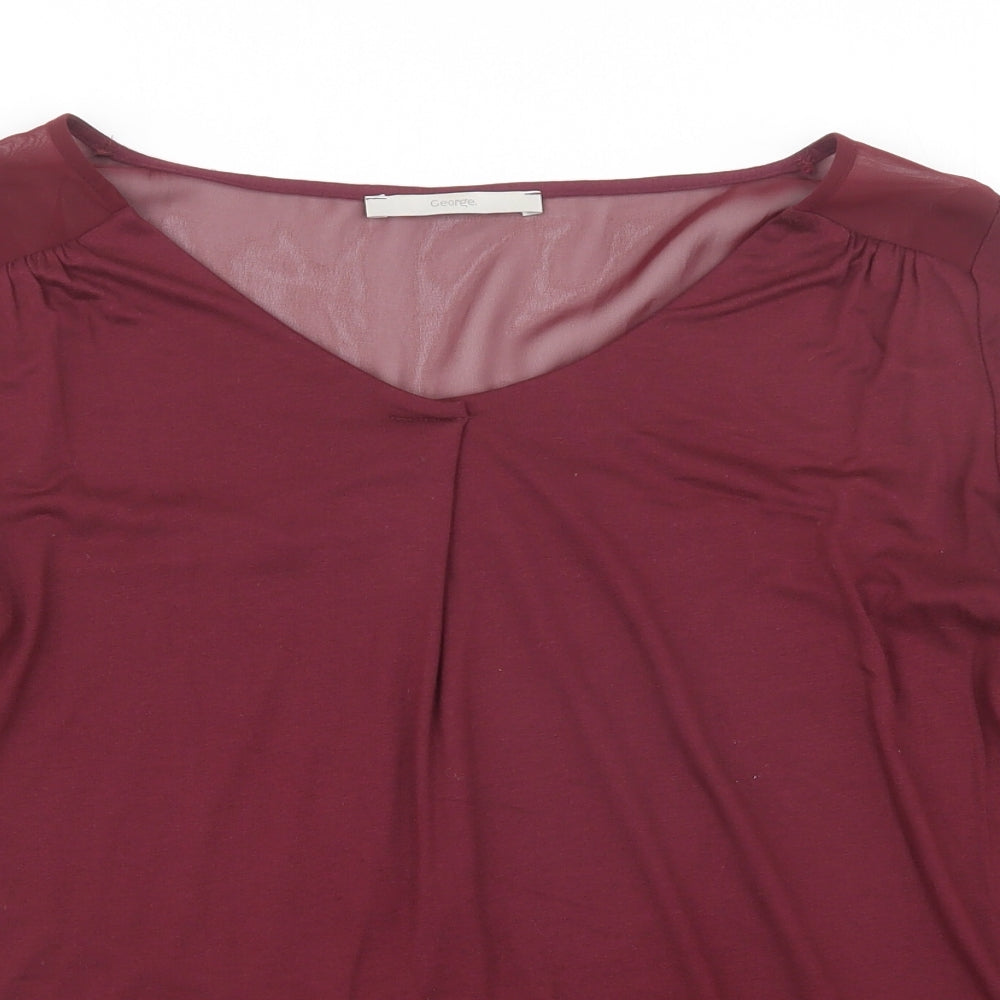 George Womens Purple   Basic Blouse Size 12