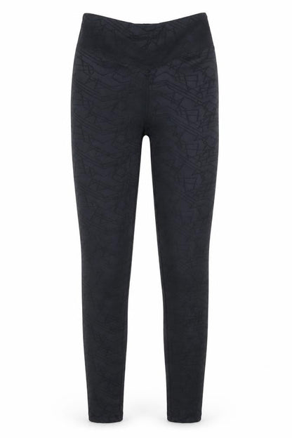Front view of Boux Sport women’s black capri leggings, size UK 6, 25.5-inch leg